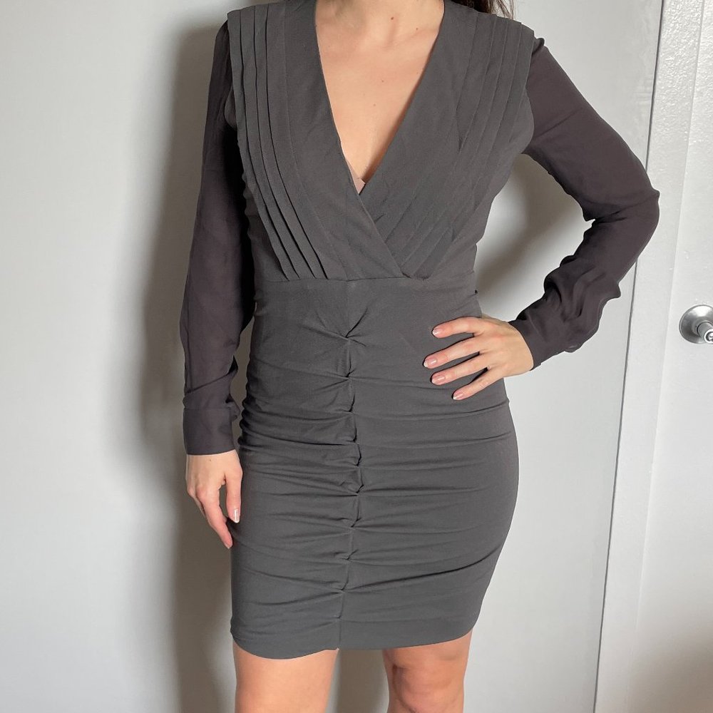 Yigal Azrouël Long sleeve fitted Grey Dress